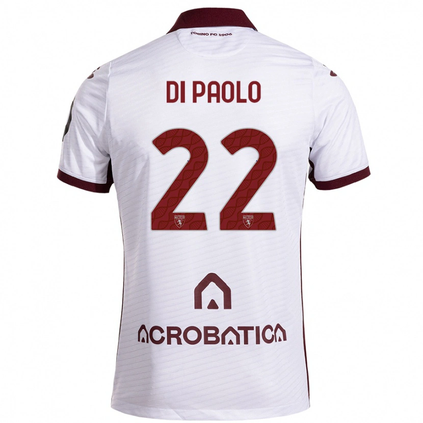 Danxen Kid Sebastiano Di Paolo #22 White Maroon Away Jersey 2024/25 T-Shirt