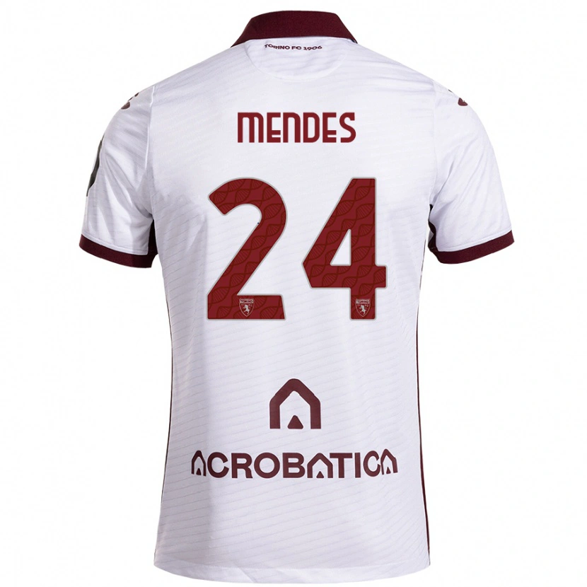 Danxen Kid Rodrigo Mendes #24 White Maroon Away Jersey 2024/25 T-Shirt