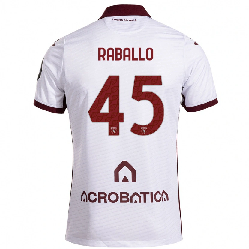 Danxen Kid Alessio Raballo #45 White Maroon Away Jersey 2024/25 T-Shirt