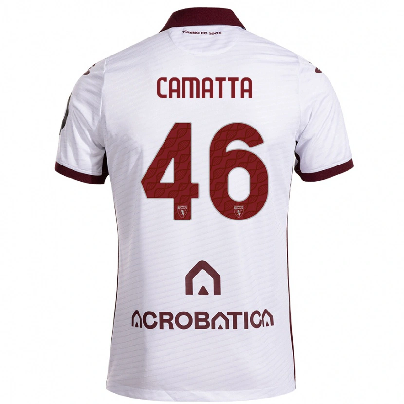 Danxen Kid Alessandro Camatta #46 White Maroon Away Jersey 2024/25 T-Shirt