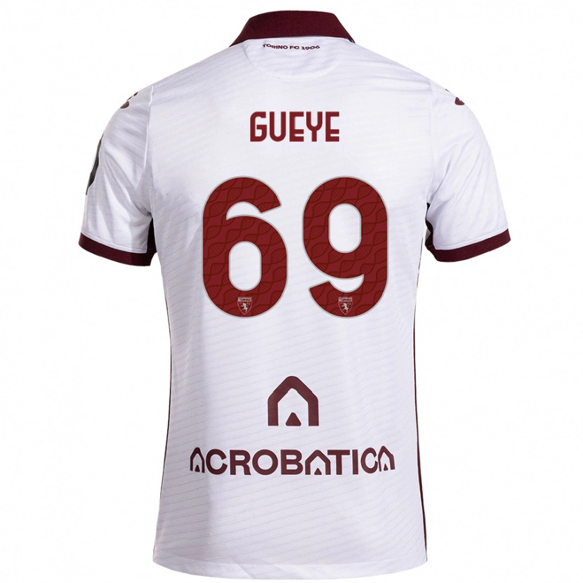 Danxen Kid Ousmane Gueye #69 White Maroon Away Jersey 2024/25 T-Shirt