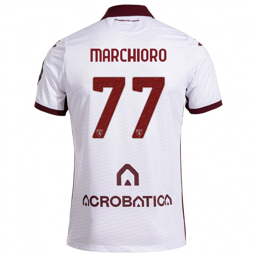 Danxen Kid Raffaele Marchioro #77 White Maroon Away Jersey 2024/25 T-Shirt