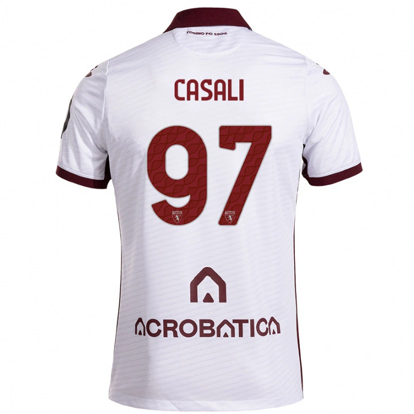 Danxen Kid Michele Casali #97 White Maroon Away Jersey 2024/25 T-Shirt