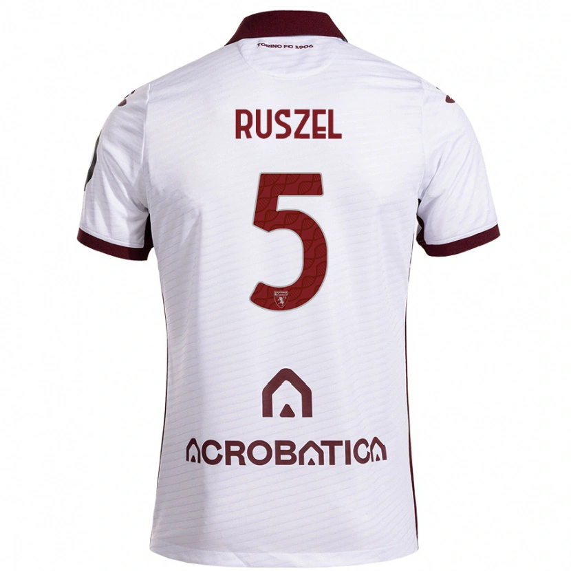 Danxen Kid Marcel Ruszel #5 White Maroon Away Jersey 2024/25 T-Shirt