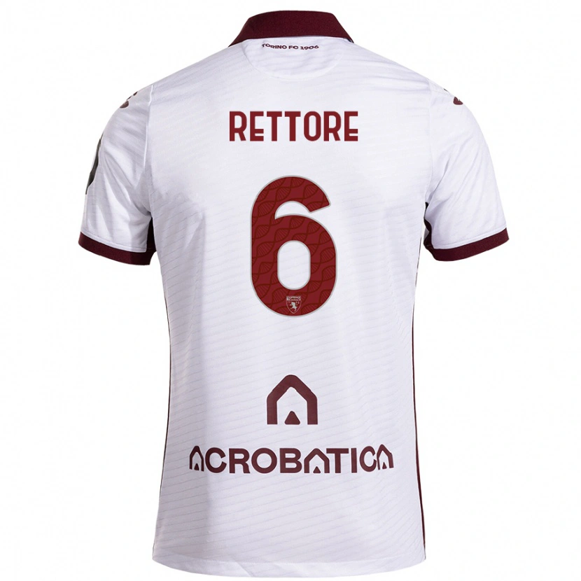 Danxen Kid Mirko Rettore #6 White Maroon Away Jersey 2024/25 T-Shirt