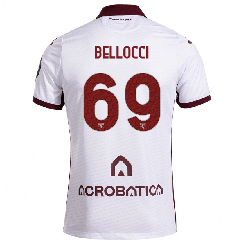 Danxen Kid Andrea Bellocci #69 White Maroon Away Jersey 2024/25 T-Shirt