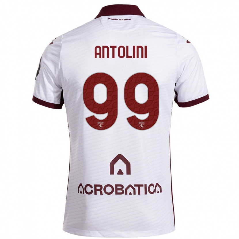 Danxen Kid Jacopo Antolini #99 White Maroon Away Jersey 2024/25 T-Shirt