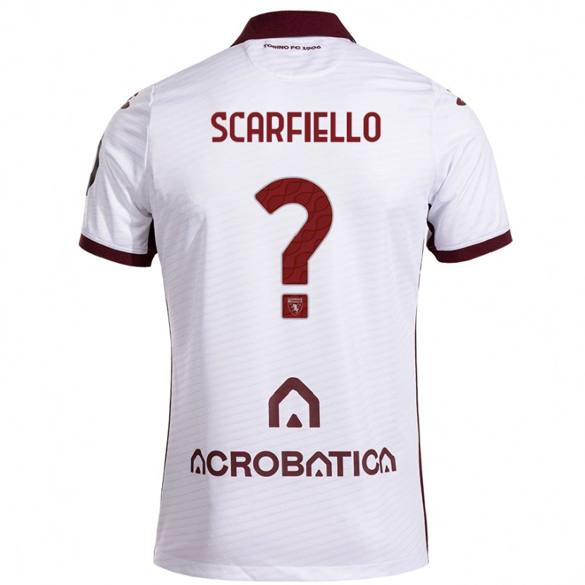 Danxen Kid Luca Scarfiello #0 White Maroon Away Jersey 2024/25 T-Shirt