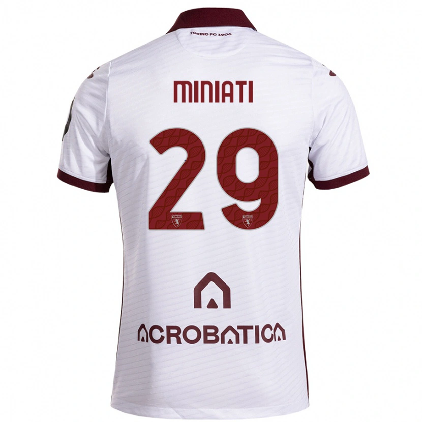 Danxen Kid Elisa Miniati #29 White Maroon Away Jersey 2024/25 T-Shirt