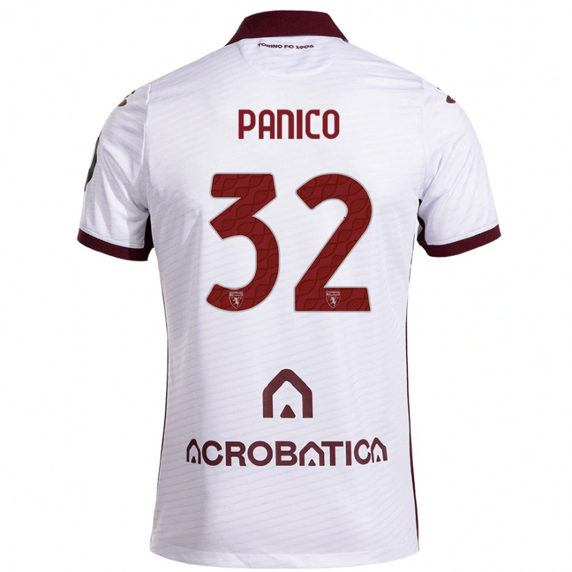 Danxen Kid Patrizia Panico #32 White Maroon Away Jersey 2024/25 T-Shirt