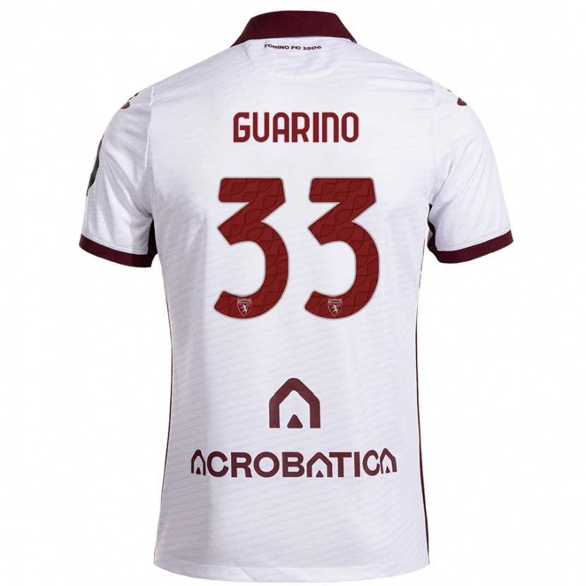 Danxen Kid Rita Guarino #33 White Maroon Away Jersey 2024/25 T-Shirt