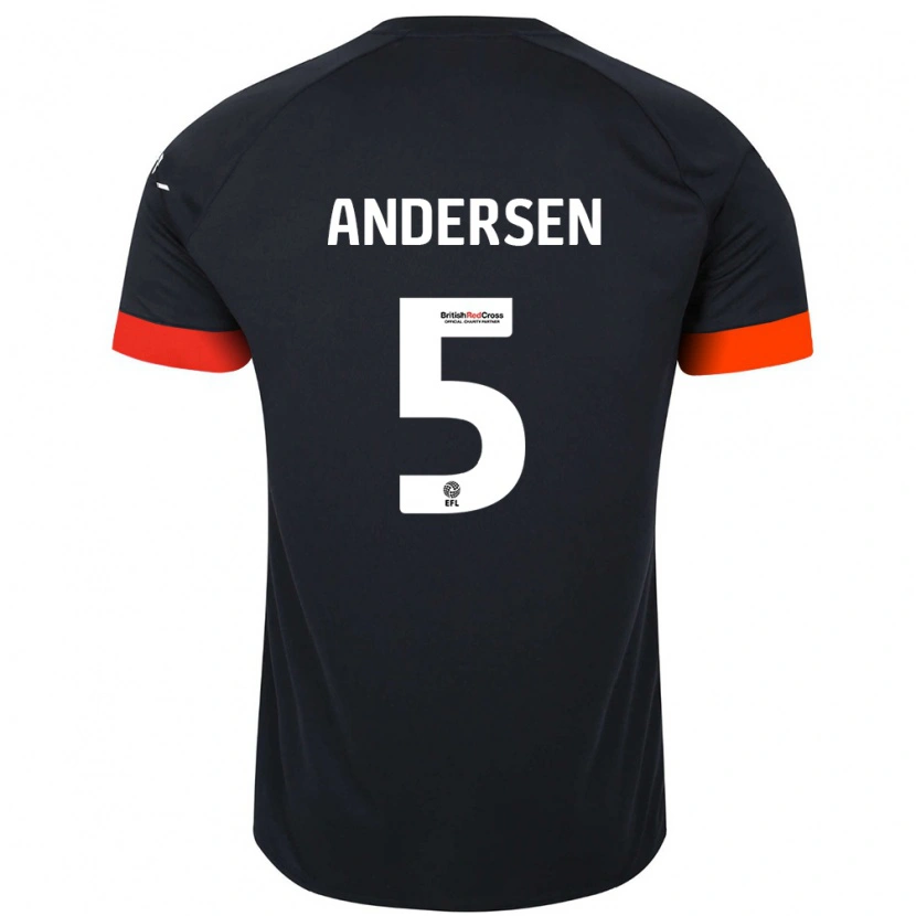 Danxen Kid Mads Andersen #5 Black Orange Away Jersey 2024/25 T-Shirt