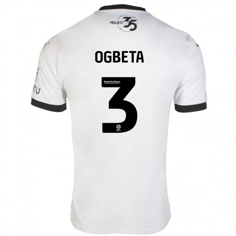 Danxen Kid Nathanael Ogbeta #3 White Black Away Jersey 2024/25 T-Shirt