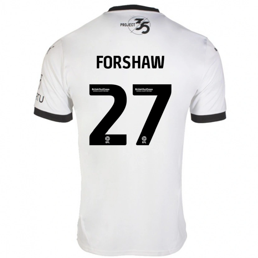 Danxen Kid Adam Forshaw #27 White Black Away Jersey 2024/25 T-Shirt