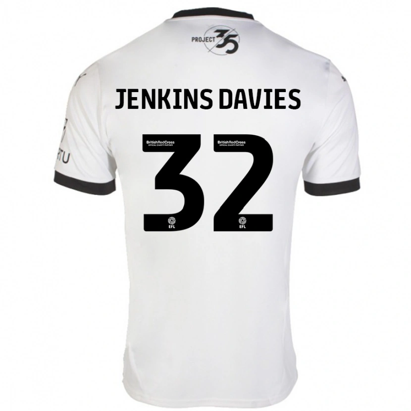 Danxen Kid Will Jenkins-Davies #32 White Black Away Jersey 2024/25 T-Shirt