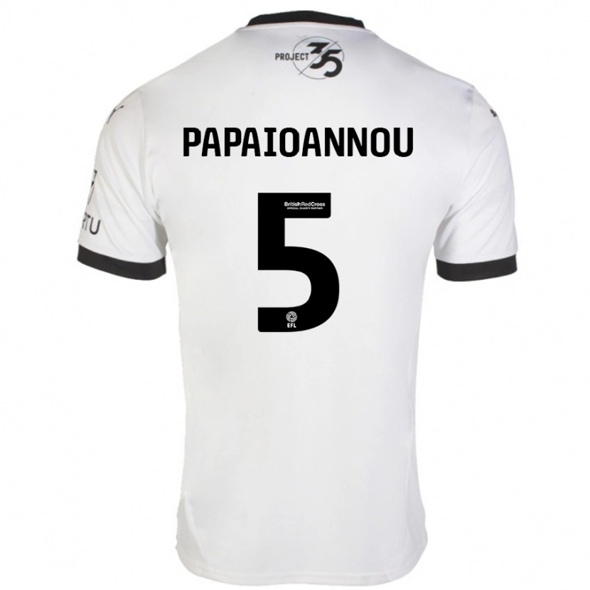 Danxen Kid Panagiota Papaioannou #5 White Black Away Jersey 2024/25 T-Shirt