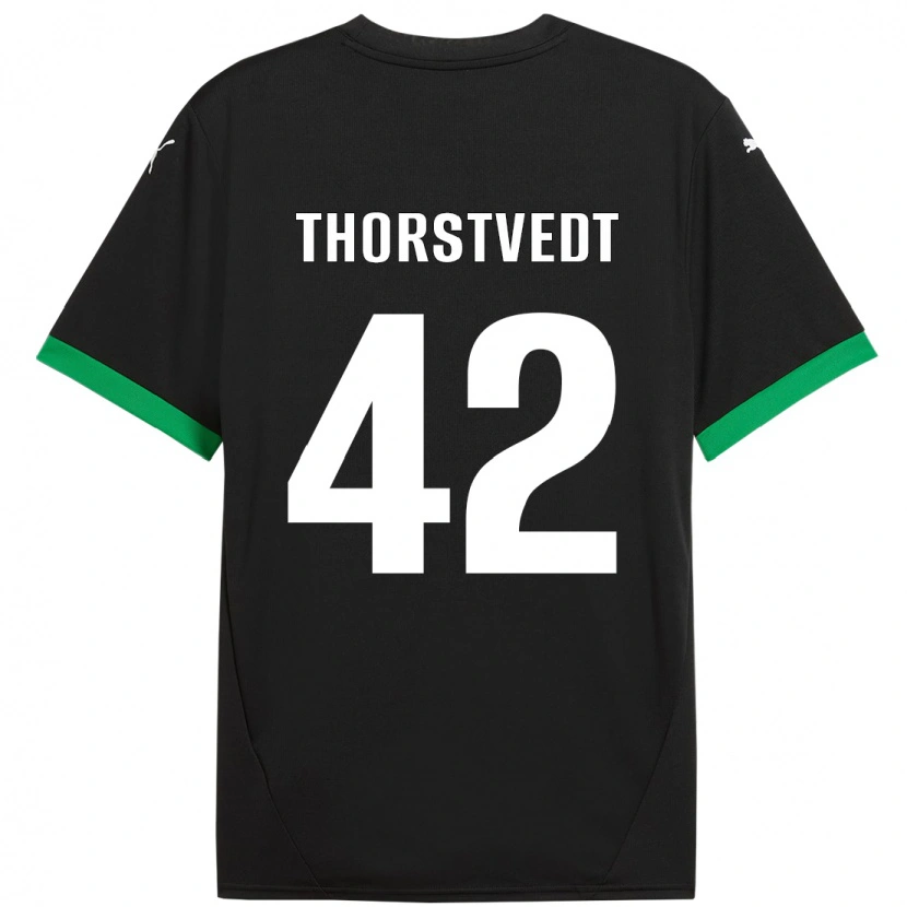 Danxen Men Kristian Thorstvedt #42 Black Dark Green Home Jersey 2024/25 T-Shirt