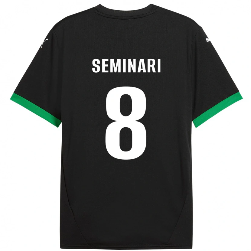 Danxen Men Giacomo Seminari #8 Black Dark Green Home Jersey 2024/25 T-Shirt