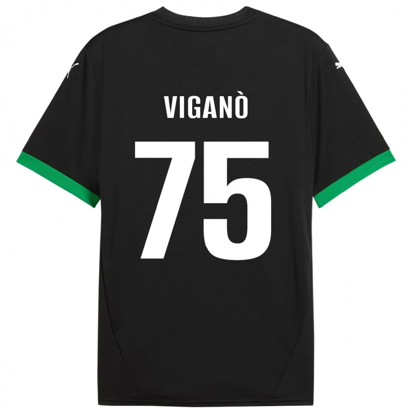 Danxen Men Lorenzo Viganò #75 Black Dark Green Home Jersey 2024/25 T-Shirt