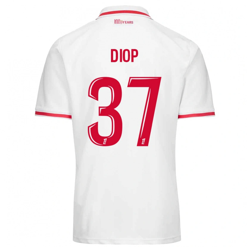 Danxen Men Edan Diop #37 White Red Home Jersey 2024/25 T-Shirt