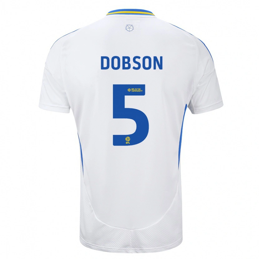 Danxen Men Ellie Dobson #5 White Blue Home Jersey 2024/25 T-Shirt