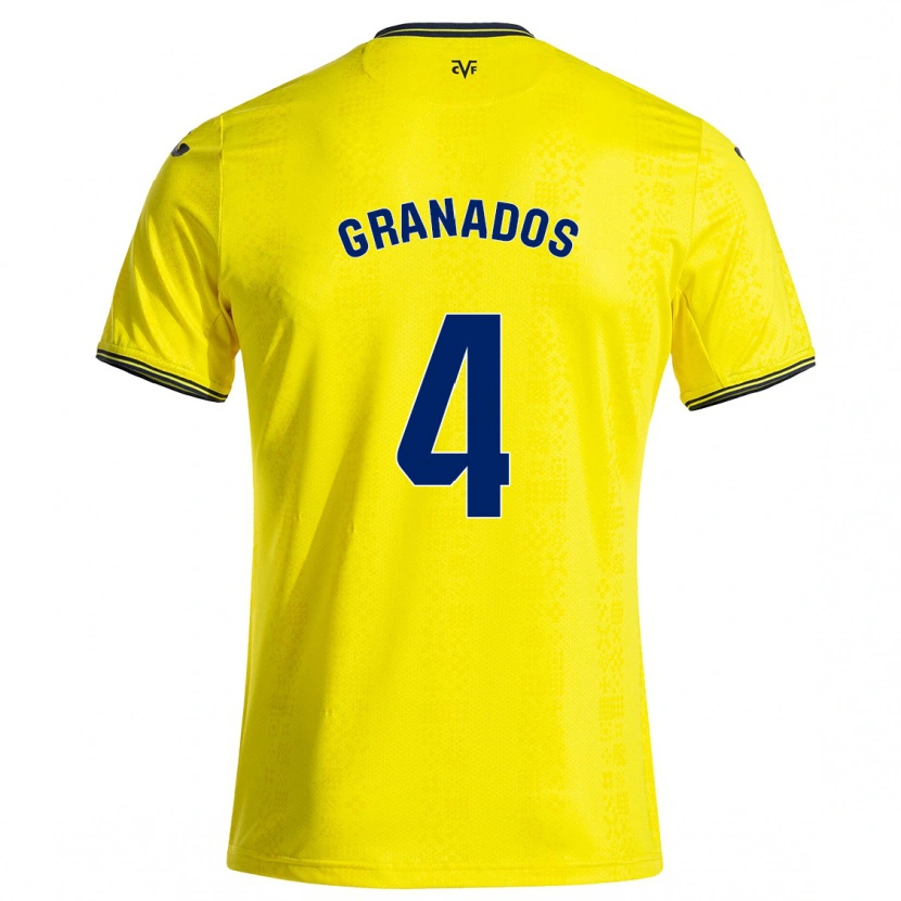 Danxen Men Carlos Granados #4 Yellow Black Home Jersey 2024/25 T-Shirt