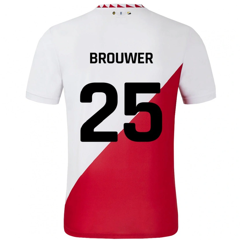 Danxen Men Michael Brouwer #25 White Red Home Jersey 2024/25 T-Shirt