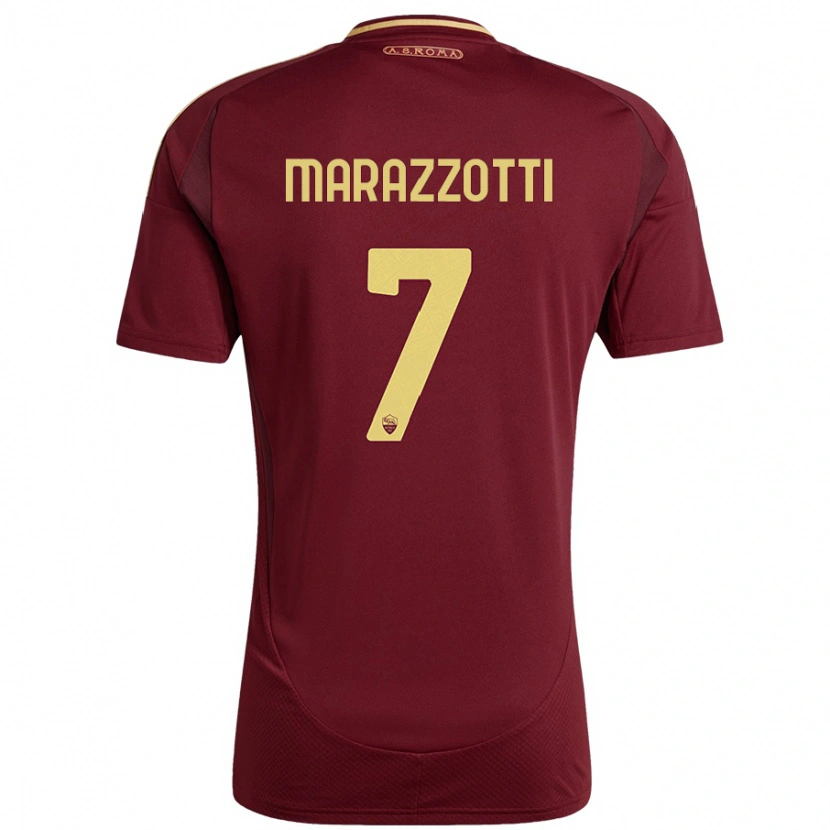 Danxen Men Fabrizio Marazzotti #7 Red Brown Gold Home Jersey 2024/25 T-Shirt