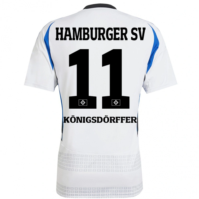 Danxen Men Ransford Königsdörffer #11 White Blue Home Jersey 2024/25 T-Shirt