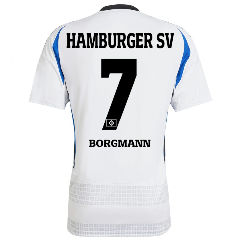 Danxen Men Marcus Borgmann #7 White Blue Home Jersey 2024/25 T-Shirt