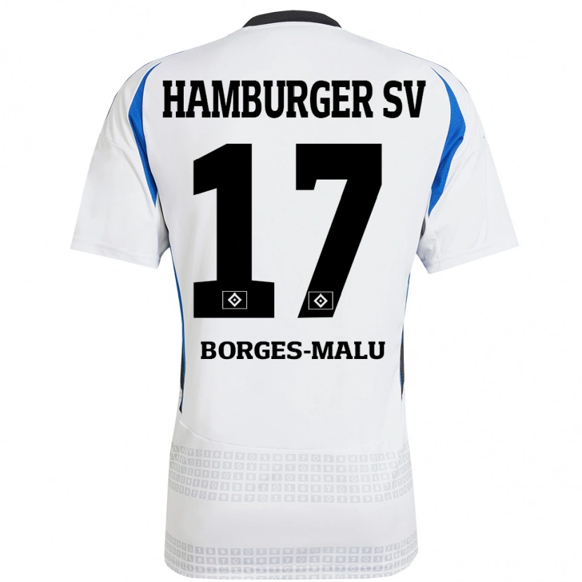 Danxen Men Louis Borges-Malu #17 White Blue Home Jersey 2024/25 T-Shirt