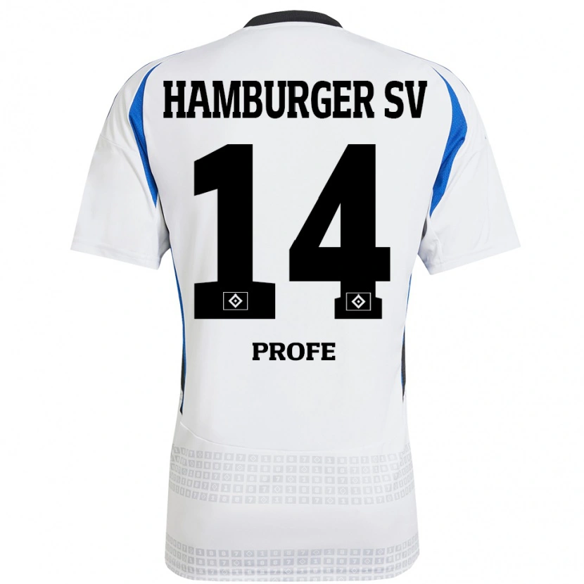 Danxen Men Sophie Profé #14 White Blue Home Jersey 2024/25 T-Shirt