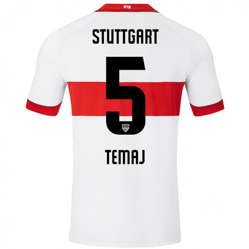 Danxen Men Laureta Temaj #5 White Red Home Jersey 2024/25 T-Shirt