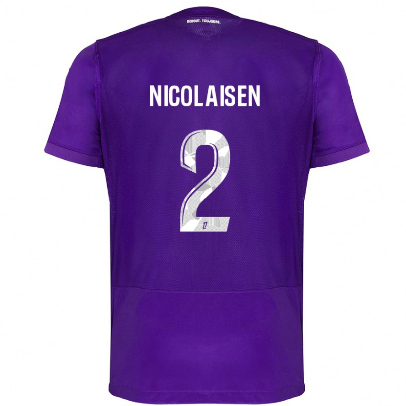 Danxen Men Rasmus Nicolaisen #2 Purple White Home Jersey 2024/25 T-Shirt