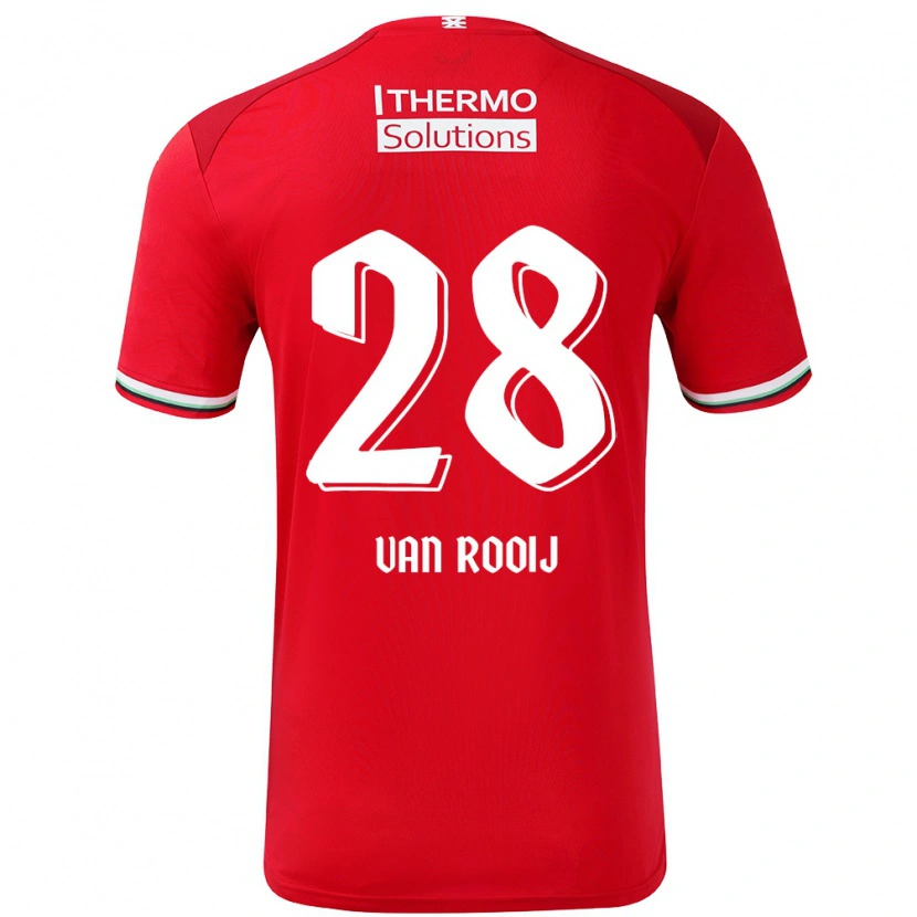 Danxen Men Bart Van Rooij #28 Red White Home Jersey 2024/25 T-Shirt