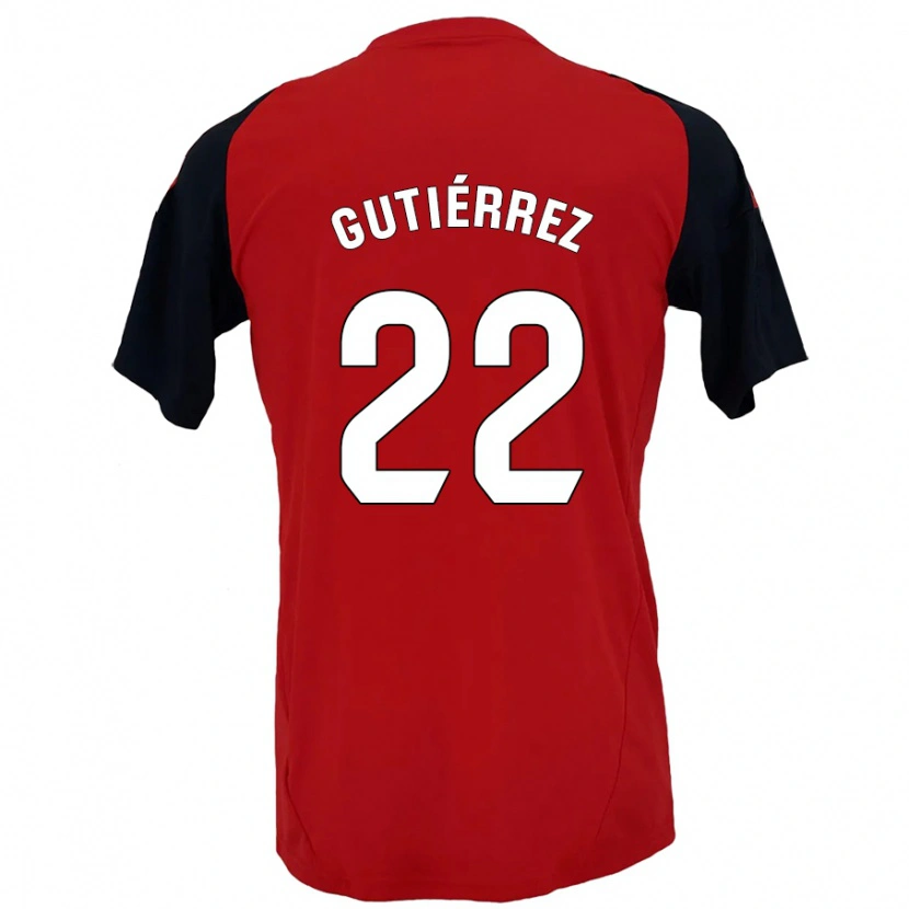 Danxen Men Juan Gutiérrez #22 Red Black Home Jersey 2024/25 T-Shirt