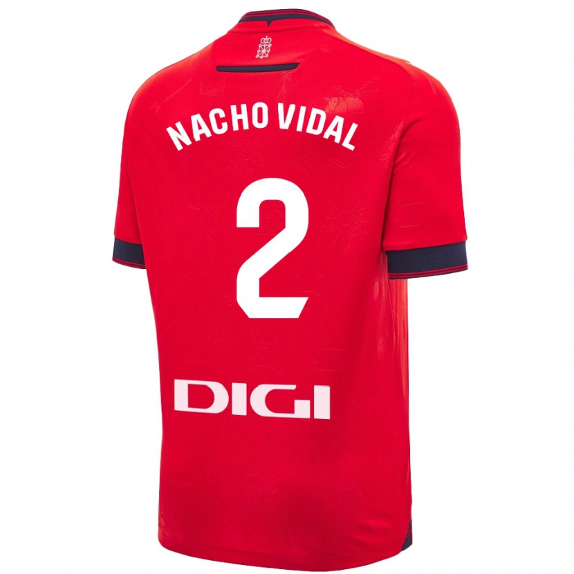 Danxen Men Nacho Vidal #2 Red White Home Jersey 2024/25 T-Shirt