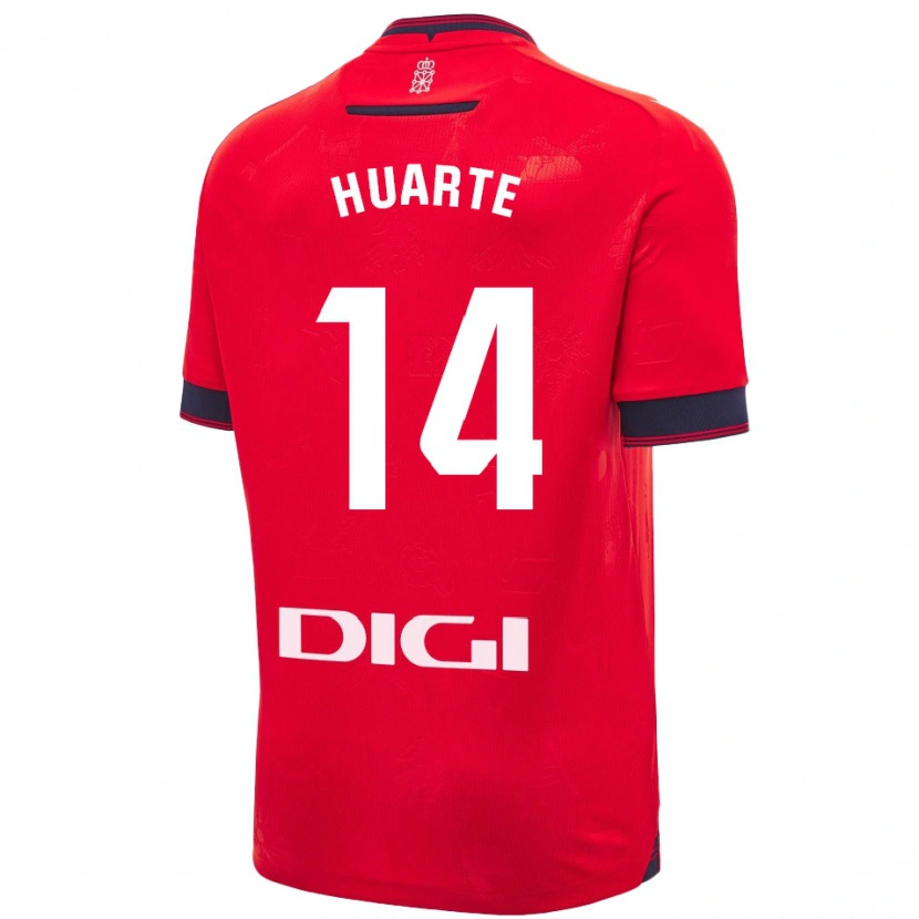 Danxen Men Xabi Huarte #14 Red White Home Jersey 2024/25 T-Shirt