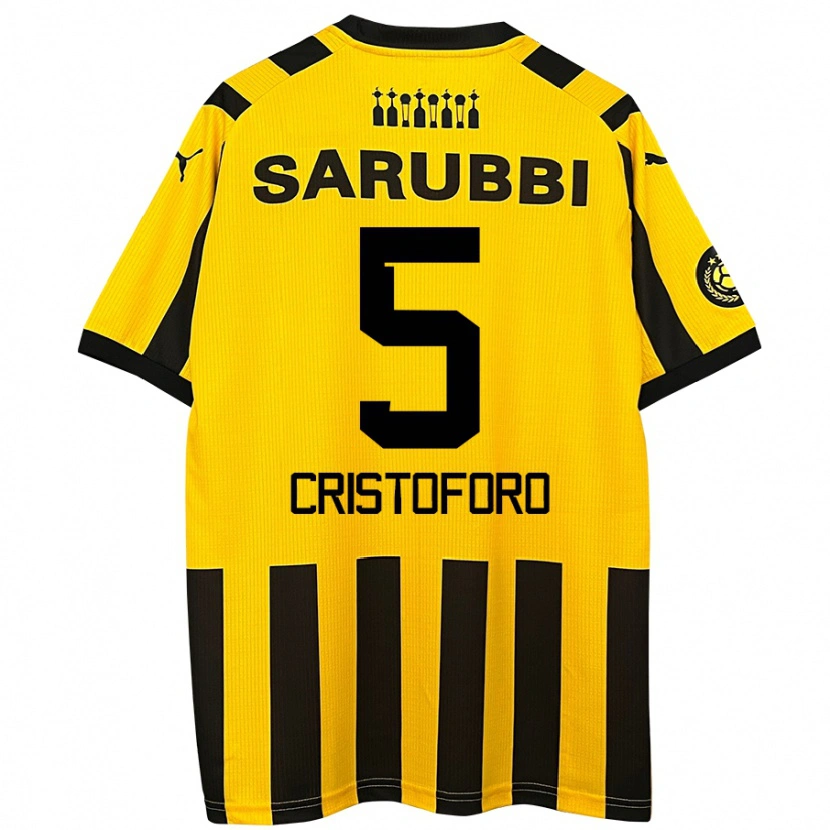 Danxen Men Sebastián Cristóforo #5 Yellow Black Home Jersey 2024/25 T-Shirt