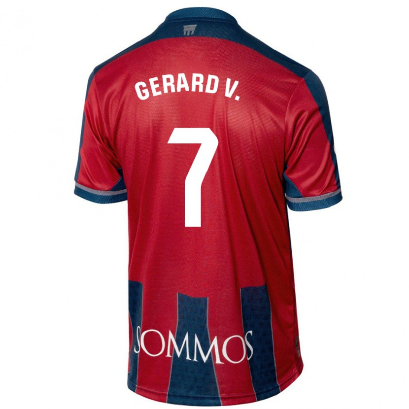 Danxen Men Gerard Valentín #7 Red Blue Home Jersey 2024/25 T-Shirt