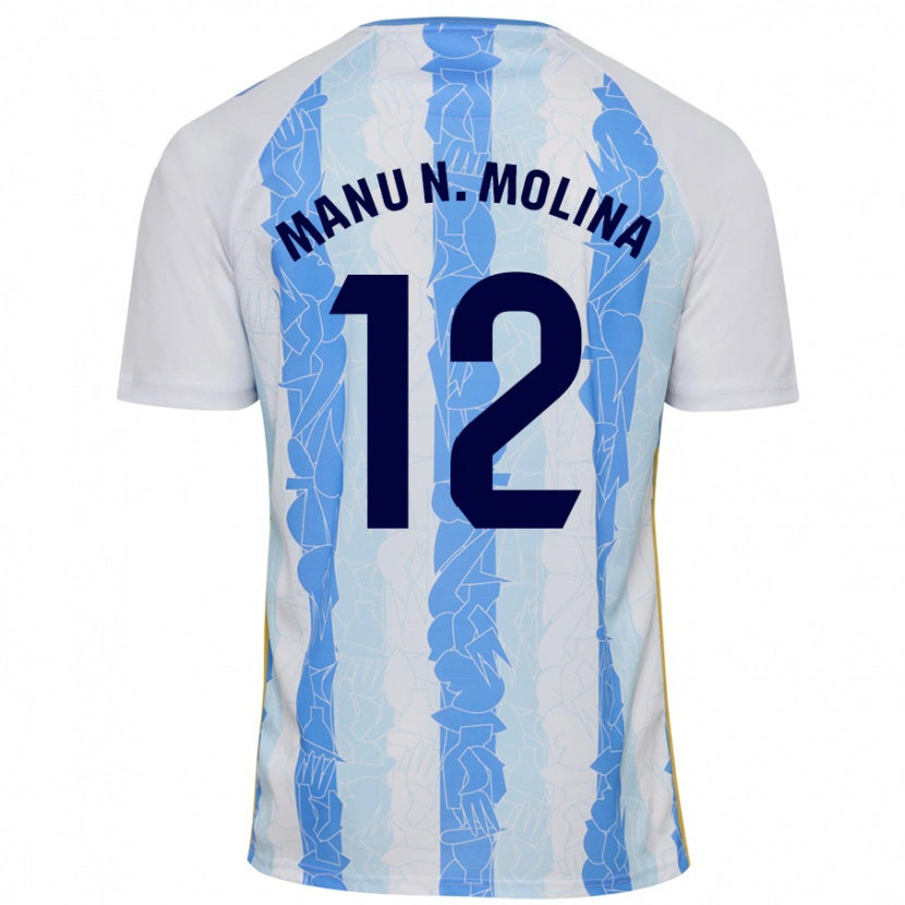 Danxen Men Manu Molina #12 White Blue Home Jersey 2024/25 T-Shirt