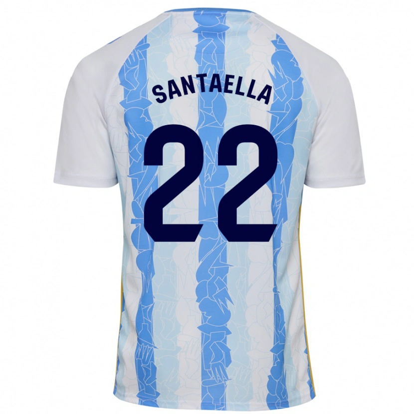 Danxen Men Miguel Ángel Santaella #22 White Blue Home Jersey 2024/25 T-Shirt