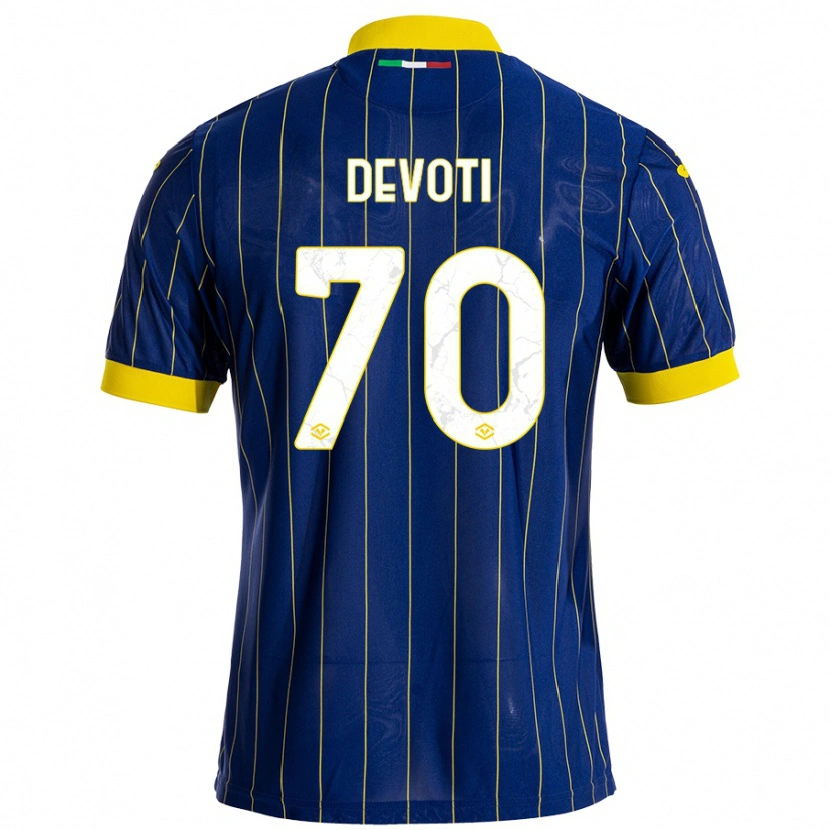 Danxen Men Andrea Devoti #70 Blue Yellow Home Jersey 2024/25 T-Shirt