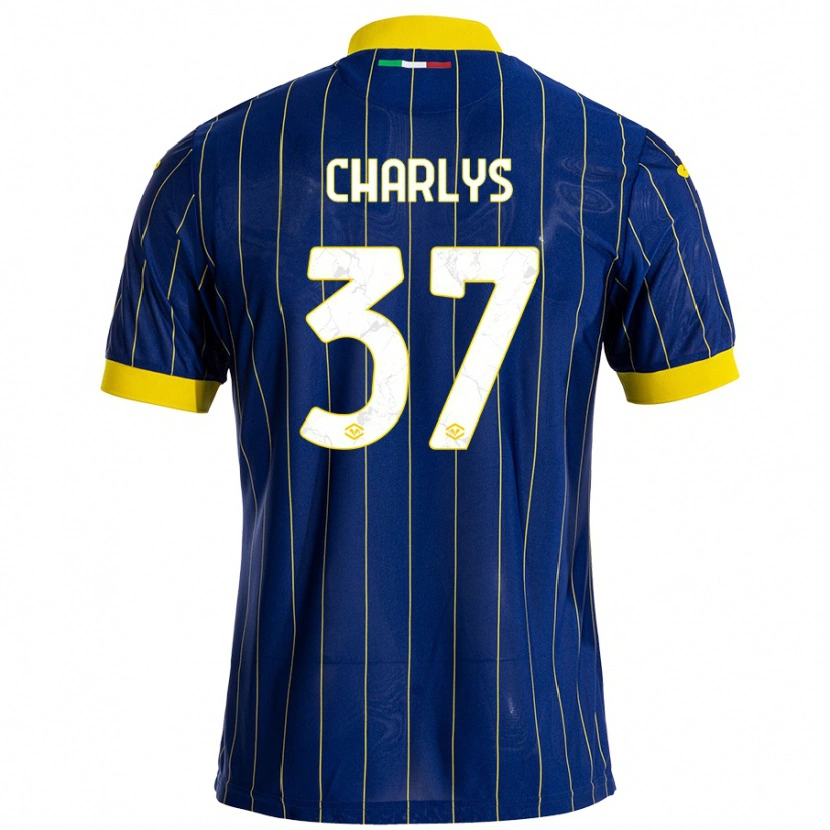 Danxen Men Charlys #37 Blue Yellow Home Jersey 2024/25 T-Shirt