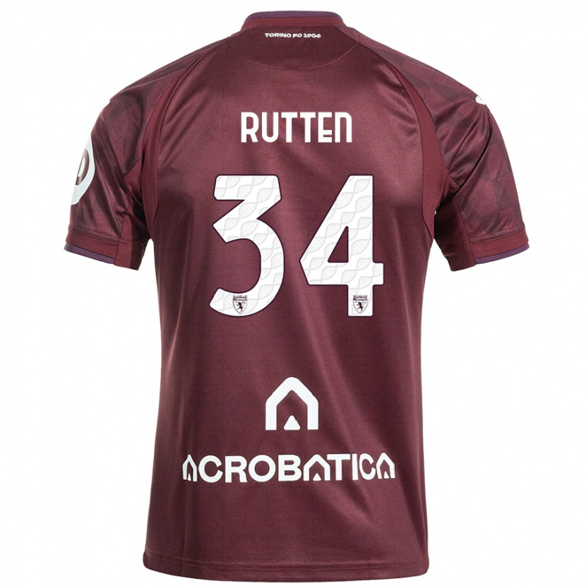 Danxen Men Jill Rutten #34 Maroon White Home Jersey 2024/25 T-Shirt