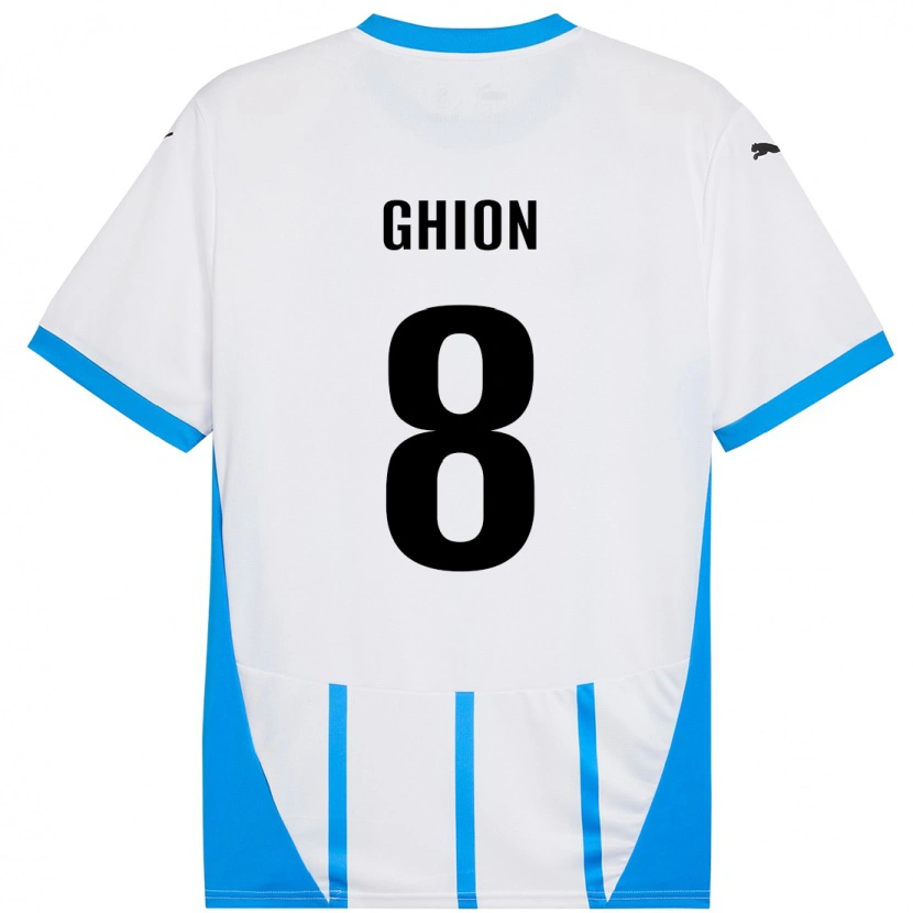 Danxen Men Andrea Ghion #8 White Blue Away Jersey 2024/25 T-Shirt