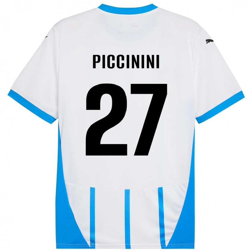 Danxen Men Stefano Piccinini #27 White Blue Away Jersey 2024/25 T-Shirt