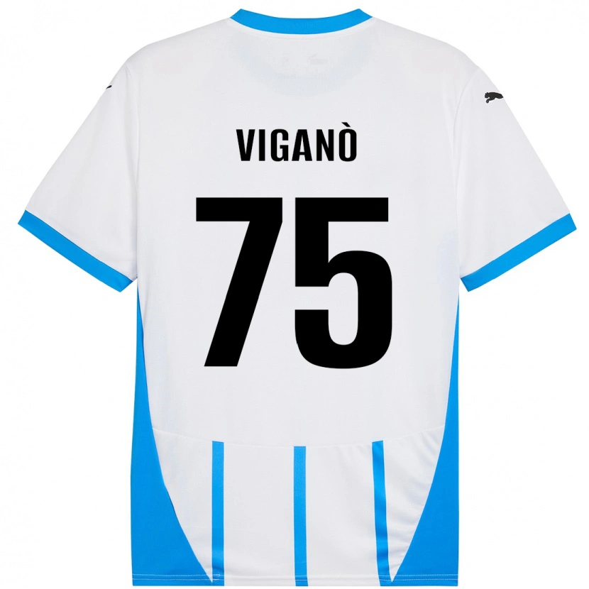 Danxen Men Lorenzo Viganò #75 White Blue Away Jersey 2024/25 T-Shirt