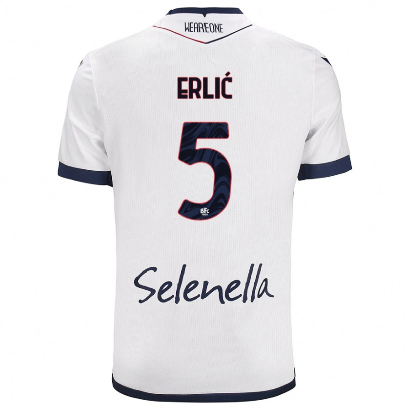 Danxen Men Martin Erlić #5 White Royal Blue Away Jersey 2024/25 T-Shirt