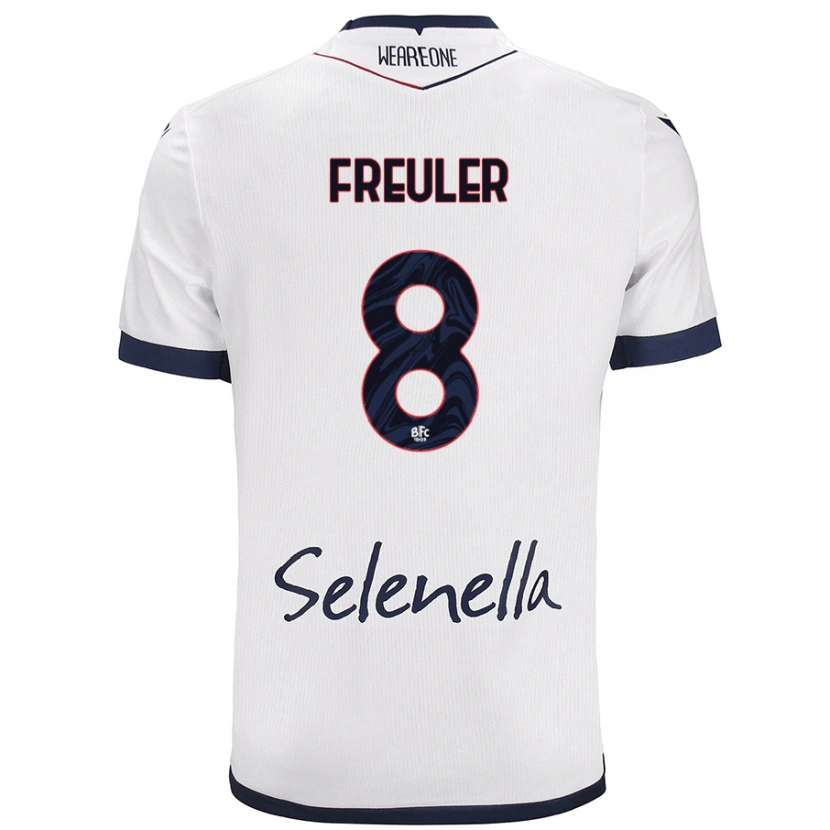 Danxen Men Remo Freuler #8 White Royal Blue Away Jersey 2024/25 T-Shirt